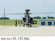 BERLIN, GERMANY - JUNE 03, 2016: Attack helicopter Airbus Helicopters Tiger. German Army. Exhibition ILA Berlin Air Show 2016. Редакционное фото, фотограф Sergey Kohl / Фотобанк Лори