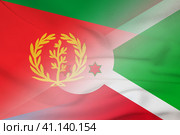 Eritrea and Burundi official flag transborder contract BDI ERI. Стоковая иллюстрация, иллюстратор Кабак Дмитрий / Фотобанк Лори