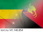 Ethiopia and Papua New Guinea official flag international relations PNG ETH. Стоковая иллюстрация, иллюстратор Кабак Дмитрий / Фотобанк Лори
