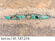 Cemented and damaged electrical cable channel. Стоковое фото, фотограф Sergey Kohl / Фотобанк Лори