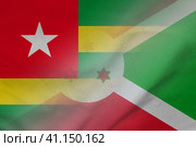 Togo and Burundi state flag international contract BDI TGO. Стоковая иллюстрация, иллюстратор Кабак Дмитрий / Фотобанк Лори