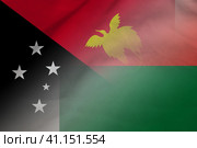 Papua New Guinea and Madagascar national flag international contract MDG PNG. Стоковая иллюстрация, иллюстратор Кабак Дмитрий / Фотобанк Лори