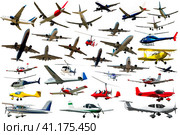 Different airplanes isolated on white. Стоковое фото, фотограф Яков Филимонов / Фотобанк Лори