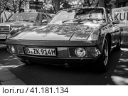 BERLIN - JUNE 18, 2022: Sports car Porsche 914-6 GT, 1970. Black and white. Classic Days Berlin. Редакционное фото, фотограф Sergey Kohl / Фотобанк Лори