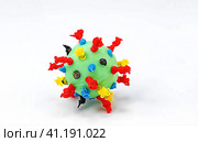 3D model of a virus cell with appendages. Стоковое фото, фотограф Сергей Сергеев / Фотобанк Лори