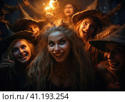 A group of witches. Стоковое AI-изображение, AI-художник Кирилл Черезов / Фотобанк Лори