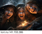 A group of witches. Стоковое AI-изображение, AI-художник Кирилл Черезов / Фотобанк Лори