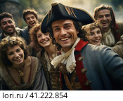 A group of French people in national dress. Стоковое AI-изображение, AI-художник Кирилл Черезов / Фотобанк Лори