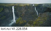 Most beautiful Haifoss waterfall in iceland highland. Стоковое фото, фотограф Igor Tichonow / Фотобанк Лори