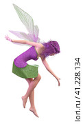 3D Fairy in purple green outfit. Стоковая иллюстрация, иллюстратор Анна Павлова / Фотобанк Лори