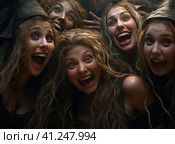 A group of witches. Стоковое AI-изображение, AI-художник Кирилл Черезов / Фотобанк Лори