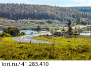 Река Топкая осенью, село Корнилово. Болотнинский район, Новосибирская область, Западная Сибирь России. (2023 год). Стоковое фото, фотограф Евгений Мухортов / Фотобанк Лори