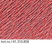 The background is red or scarlet. A beautiful festive heterogeneous textured background with specks, dots, veins, fibers, relief and other textures. Gradient change in color and awareness. Copy space. Стоковое AI-изображение, AI-художник Юлия Петровская / Фотобанк Лори