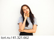 Sad brunette woman. Стоковое фото, фотограф Андрей Аркуша / Фотобанк Лори