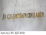 Надгробная плита на могиле. Новодевичий монастырь. Москва. Россия. На плите надпись : до сладостного свидания. (2021 год). Редакционное фото, фотограф Ирина Вершинская / Фотобанк Лори