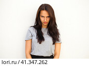 Sad brunette woman. Стоковое фото, фотограф Андрей Аркуша / Фотобанк Лори