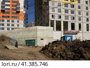 Строительство нового современного микрорайона. Липецк. (2023 год). Стоковое фото, фотограф Евгений Будюкин / Фотобанк Лори