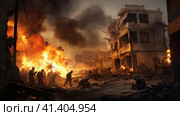 Clashes in the Gaza Strip. Стоковое AI-изображение, AI-художник Кирилл Черезов / Фотобанк Лори