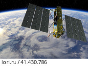 Российский современный навигационный спутник ГЛОНАСС К2. Стоковая иллюстрация, иллюстратор Александр Володин / Фотобанк Лори