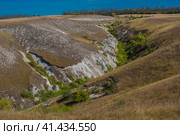 Chalk quarry in Divnogorie. the thickness of the chalk layer reaches 60 m. Стоковое фото, фотограф Анна Кривицкая / Фотобанк Лори