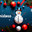 Merry Christmas banner with a snowman, fir branches, and red baubles on a blue background. AI generated image. Стоковое AI-изображение, AI-художник Галина Царькова / Фотобанк Лори