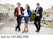 Business people outside office. Стоковое фото, фотограф Андрей Аркуша / Фотобанк Лори