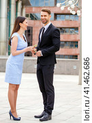 Attractive business young couple working together. Стоковое фото, фотограф Андрей Аркуша / Фотобанк Лори