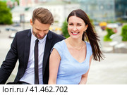 Attractive business young couple working together. Стоковое фото, фотограф Андрей Аркуша / Фотобанк Лори