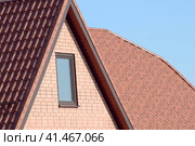 The roof of corrugated sheet. Стоковое фото, фотограф Леонид Еремейчук / Фотобанк Лори