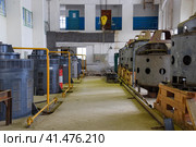 Engines of water pumps at a water pumping station. Pumping irrig. Стоковое фото, фотограф Леонид Еремейчук / Фотобанк Лори