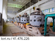 Engines of water pumps at a water pumping station. Pumping irrig. Стоковое фото, фотограф Леонид Еремейчук / Фотобанк Лори
