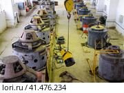 Engines of water pumps at a water pumping station. Pumping irrig. Стоковое фото, фотограф Леонид Еремейчук / Фотобанк Лори