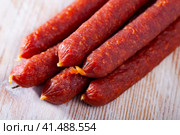 Smoked Tyrolean sausages. Стоковое фото, фотограф Яков Филимонов / Фотобанк Лори