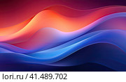 Abstract background of red and blue curved stripes. Generated by AI. Стоковое AI-изображение, AI-художник Ярославский Максим / Фотобанк Лори