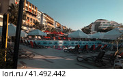 Deluxe Tropical Resort Hotel, Bright Sunny Morning. Turkey. 2020. Редакционное видео, видеограф Ярославский Максим / Фотобанк Лори