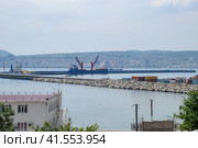 Industrial seaport of city of Novorossiysk, industrial zone. Стоковое фото, фотограф Леонид Еремейчук / Фотобанк Лори