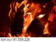 Hot coals in the stove. Стоковое фото, фотограф Леонид Еремейчук / Фотобанк Лори