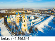 Winter aerial view of Ryazan Kremlin, Russia. Стоковое фото, фотограф Яков Филимонов / Фотобанк Лори