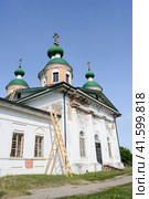 Restoration of Cathedral of Our Lady of Smolensk in Olonets, Karelia (2023 год). Стоковое фото, фотограф Сергей Фролов / Фотобанк Лори