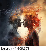 neurodivergent, stock illustration, flat illustration, Autism spectrum disorders and awareness of neurodiversity. Стоковое AI-изображение, AI-художник Ирина Ручушкина / Фотобанк Лори