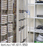 The PBX system is the backbone of the office's telephone infrastructure. Стоковое фото, фотограф Андрей Журавлев / Фотобанк Лори