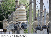 Power current transformer at a power plant. Стоковое фото, фотограф Андрей Журавлев / Фотобанк Лори
