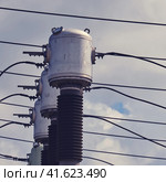 Gas-protected power transformers - electrical substation equipment. Стоковое фото, фотограф Андрей Журавлев / Фотобанк Лори