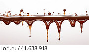 Chocolate splash, isolated on a white background. Generated by AI. Стоковое AI-изображение, AI-художник Ярославский Максим / Фотобанк Лори