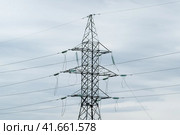 Construction of a high-voltage power line. Стоковое фото, фотограф Леонид Еремейчук / Фотобанк Лори
