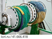 Closeup of the fishing nets on the fishboat. Стоковое фото, фотограф Irina Kuchugurina/Gaudy / Фотобанк Лори
