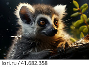 Lemur, super realistic,    Generative AI. Стоковое AI-изображение, AI-художник Анна Кривицкая / Фотобанк Лори