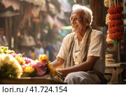 Connection to Cultural Heritage: A Photo of an Elderly Person, Symbolizing Tradition and History. Стоковое AI-изображение, AI-художник Юрий Поздников / Фотобанк Лори