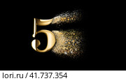 Countdown with golden particles 4K alpha channel_loop. Стоковая анимация, аниматор Эдуард Заикин / Фотобанк Лори