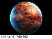 Mars Revealed: Mesmerizing Satellite Snapshot of the Red Planet. Стоковое AI-изображение, AI-художник Юрий Поздников / Фотобанк Лори
